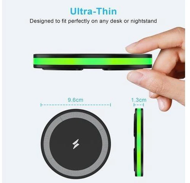 Alt view image 12 of 14 - Wireless Fast Charger Android Phone Charging Pad Wireless Charging Station for Galaxy S25 Ultra S25 Plus S24 S23 S22 S21 S20 S10 iPhone 17 Pro Max Plus 16 15 with QC 3.0 Power Adapter