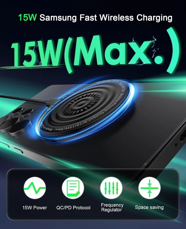 Alt view image 10 of 14 - Wireless Charger 2Pack 6FT 15W Magnetic Wireless Charger Fast Charging Pad for Galaxy S25 Ultra/S24 FE/S23 Ultra/S22/S21/Z Google Pixel 9 8a 7a 8 7 Pro | Strong Magnet Technology