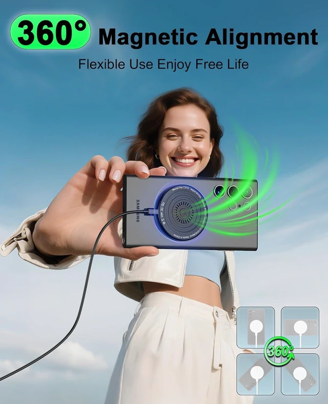 Alt view image 14 of 14 - Wireless Charger 2Pack 6FT 15W Magnetic Wireless Charger Fast Charging Pad for Galaxy S25 Ultra/S24 FE/S23 Ultra/S22/S21/Z Google Pixel 9 8a 7a 8 7 Pro | Strong Magnet Technology