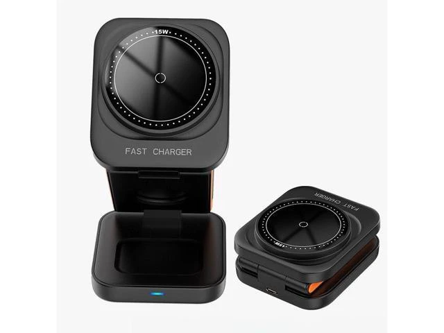 Alt view image 13 of 13 - 3-in-1 Foldable Magnetic Wireless Charger Multifunction Phone Charging Stand with Holder