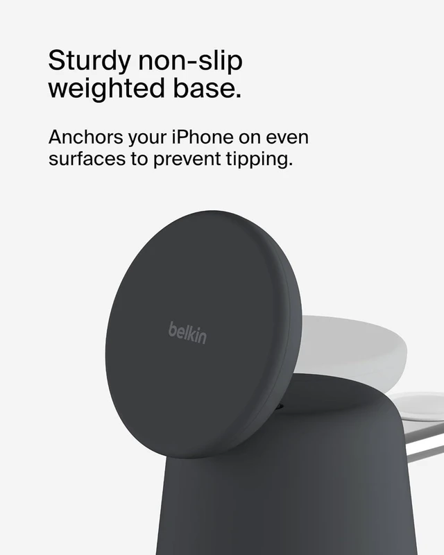 Alt view image 10 of 12 - 2-in-1 MagSafe Wireless Charging Dock 15W Fast Charge iPhone Charger Compatible with iPhone 17 16 15 and 14 Series AirPods Pixel 10 and Other MagSafe Enabled Devices PSU Included - Black