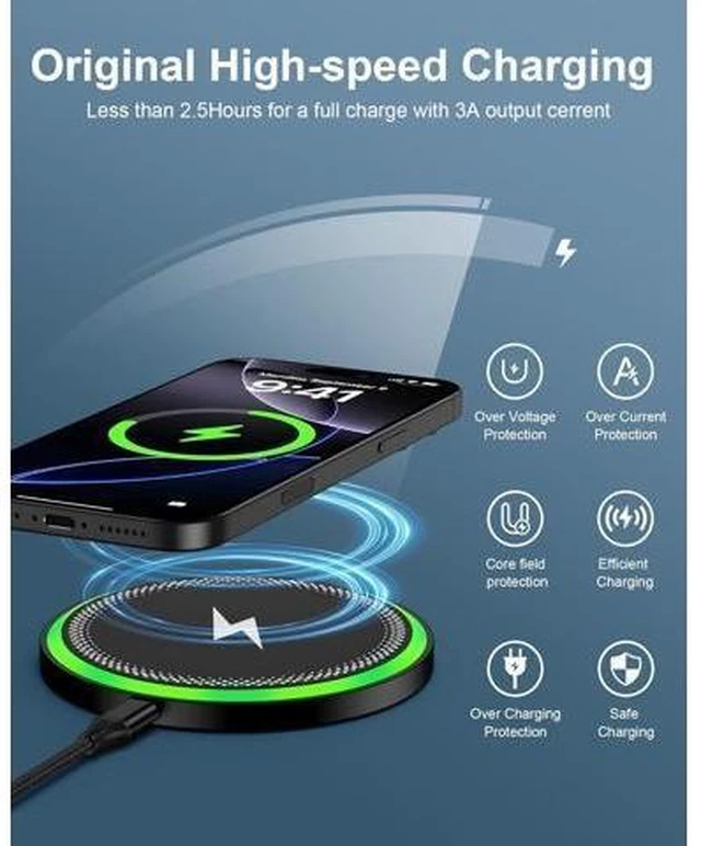Alt view image 8 of 12 - Wireless Charger Galaxy Cargador Inalmbrico Para For Galaxy S25 Ultra S25+ S24 2 Pack 15w Fast Cordless Charging Pad For Google Pixel 10 Pro XL/9a/8 Qi-Enabled Android Phone Station