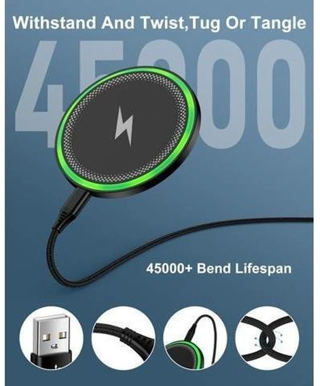 Alt view image 9 of 12 - Wireless Charger Galaxy Cargador Inalmbrico Para For Galaxy S25 Ultra S25+ S24 2 Pack 15w Fast Cordless Charging Pad For Google Pixel 10 Pro XL/9a/8 Qi-Enabled Android Phone Station