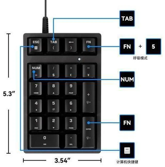 Alt view image 8 of 12 - K21 Mechanical Digital Keyboard Multi-functional Keys - Specialized for Bank Accounting and Office Use - Digital Small Keyboard
