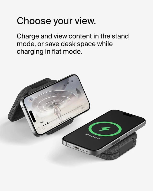 Alt view image 13 of 14 - 2-in-1 Magnetic Charging Travel Pad 15W - MagSafe-Compatible Foldable Qi2-Certified Wireless Charging Station iPhone Charger for iPhone 16 Series Watch 9 AirPods and More - Black