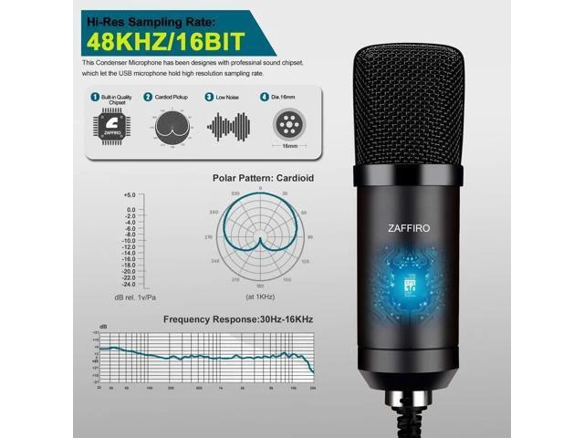 Alt view image 10 of 14 - USB Microphone Kit: Plug & Play USB Computer Mic Cardioid Podcast Condenser Microphone Kit, PC Streaming Mic are suitable for Youtube, Streaming, Recording Music, Live Streaming and Gaming