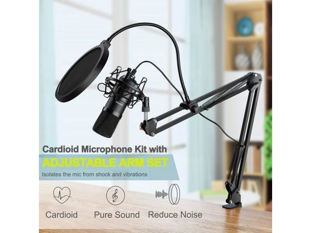 Alt view image 9 of 14 - USB Microphone Kit: Plug & Play USB Computer Mic Cardioid Podcast Condenser Microphone Kit, PC Streaming Mic are suitable for Youtube, Streaming, Recording Music, Live Streaming and Gaming