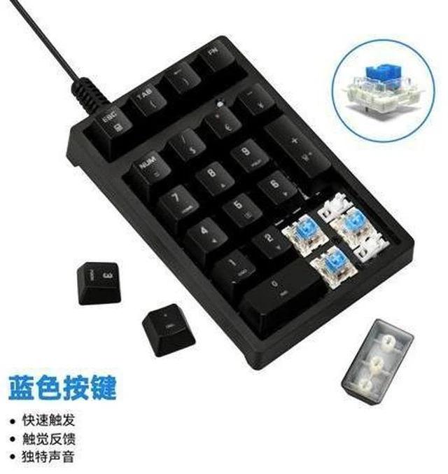 Alt view image 11 of 12 - K21 Mechanical Digital Keyboard Multi-functional Keys - Specialized for Bank Accounting and Office Use - Digital Small Keyboard