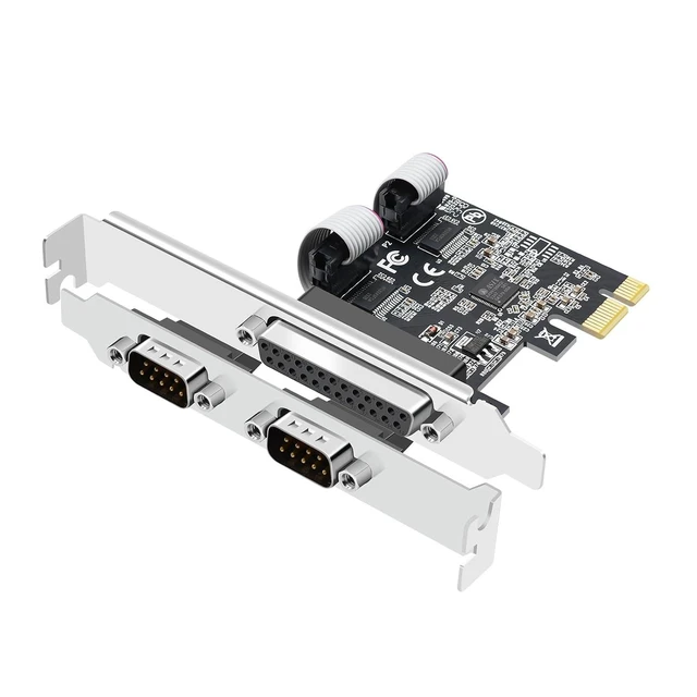 Alt view image 8 of 14 - PCI Express DualSerial 1 Parallel Combo Card, PCIe to DB9 RS232 COM + DB25 LPT Printer Port Expansion Card with Low Profile Bracket, Industrial Controller Card for Desktop PC