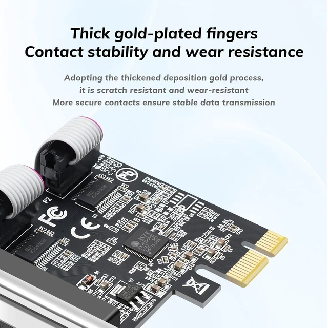 Alt view image 12 of 14 - PCI Express DualSerial 1 Parallel Combo Card, PCIe to DB9 RS232 COM + DB25 LPT Printer Port Expansion Card with Low Profile Bracket, Industrial Controller Card for Desktop PC