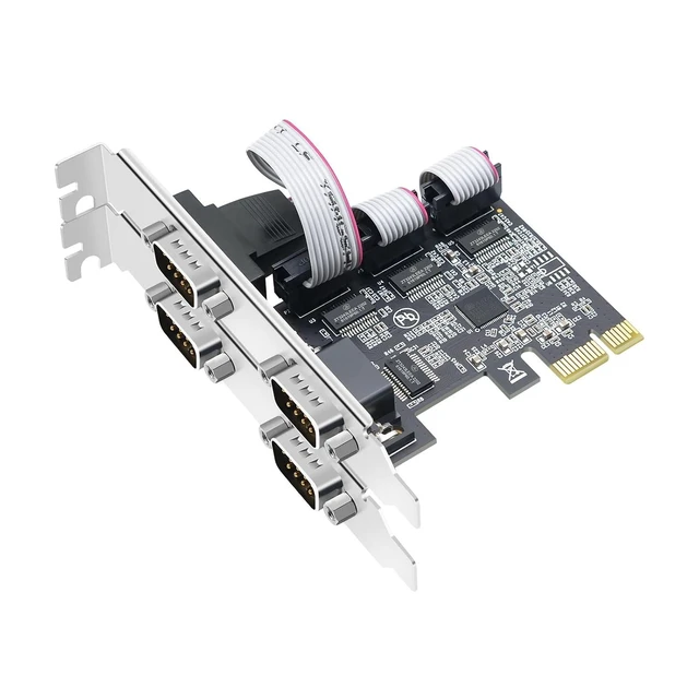 Alt view image 8 of 14 - PCI Express 4-Port Serial COM Expansion Card, PCIe to DB9 RS232 Serial Adapter Card with Low Profile Bracket, Industrial 9-pin Port COM Controller Card for Desktop PC