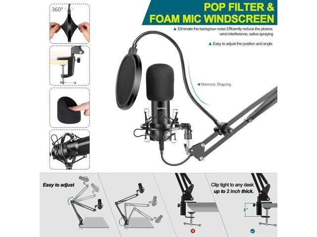 Alt view image 12 of 14 - USB Microphone Kit: Plug & Play USB Computer Mic Cardioid Podcast Condenser Microphone Kit, PC Streaming Mic are suitable for Youtube, Streaming, Recording Music, Live Streaming and Gaming