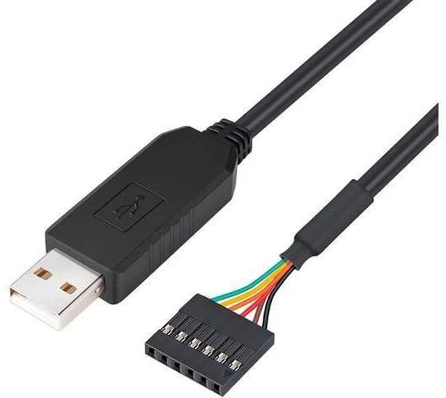 Alt view image 7 of 12 - DTECH FTDI USB to TTL Serial Adapter 5V Cable 6 Pin Female Socket Header UART IC FT232RL Chip for Windows 10 8 7 Linux MAC OS (3ft, Black)