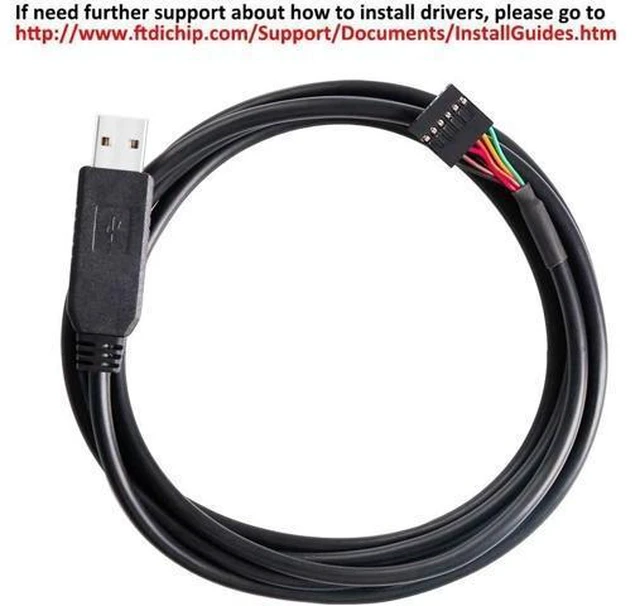 Alt view image 8 of 12 - DTECH FTDI USB to TTL Serial Adapter 5V Cable 6 Pin Female Socket Header UART IC FT232RL Chip for Windows 10 8 7 Linux MAC OS (3ft, Black)