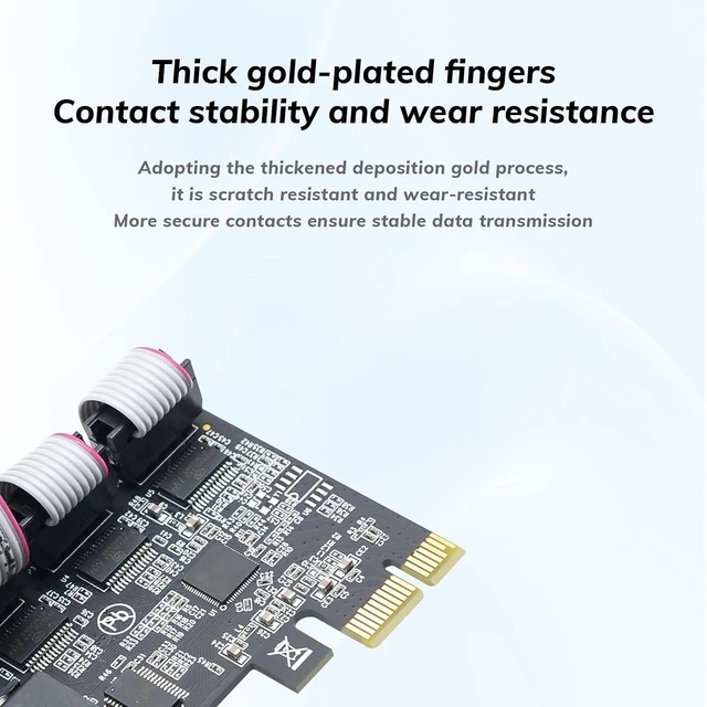 Alt view image 12 of 14 - PCI Express 4-Port Serial COM Expansion Card, PCIe to DB9 RS232 Serial Adapter Card with Low Profile Bracket, Industrial 9-pin Port COM Controller Card for Desktop PC