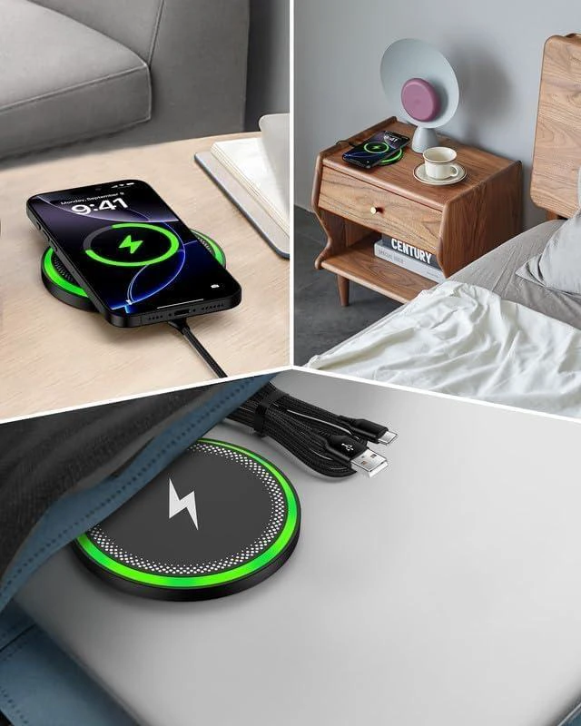 Alt view image 12 of 14 - Wireless Charger Galaxy Cargador Inalmbrico Para For Galaxy S25 Ultra S25+ S24 2 Pack 15w Fast Cordless Charging Pad For Google Pixel 10 Pro XL/9a/8 Qi-Enabled Android Phone Station