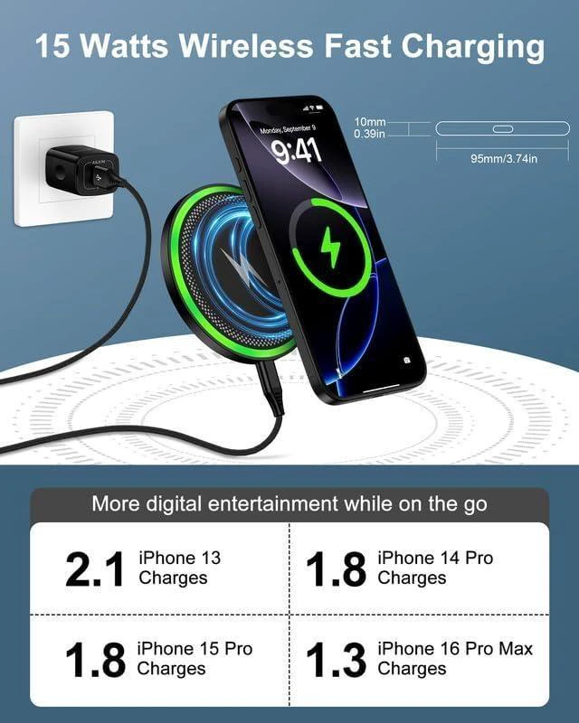 Alt view image 13 of 14 - Wireless Charger Galaxy Cargador Inalmbrico Para For Galaxy S25 Ultra S25+ S24 2 Pack 15w Fast Cordless Charging Pad For Google Pixel 10 Pro XL/9a/8 Qi-Enabled Android Phone Station