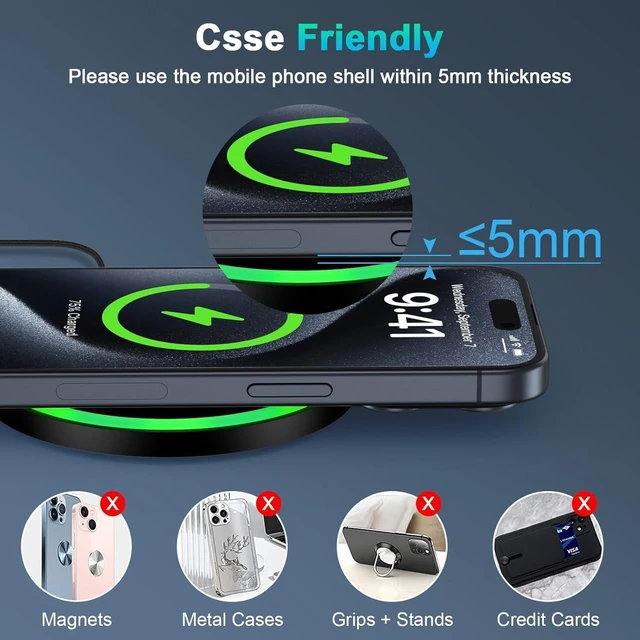 Alt view image 13 of 14 - S25 Wireless Android Charger Fast Charging Pad for Galaxy S25 Ultra/S24 Plus/FE/S23/S22/S21 2Pack 15W Fast Wireless Phone Charger Station for Motorola Edge 2024/G Stylus 5G/Razr 2024