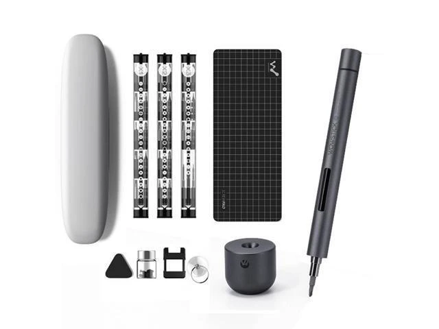 Alt view image 8 of 14 - Mini Electric Screwdriver, 3 LED Lights, Rechargeable Screwdriver Powered Cordless Electric Screwdriver Set with 56 Screw Bits, USB Charging Cable and Magnetizer