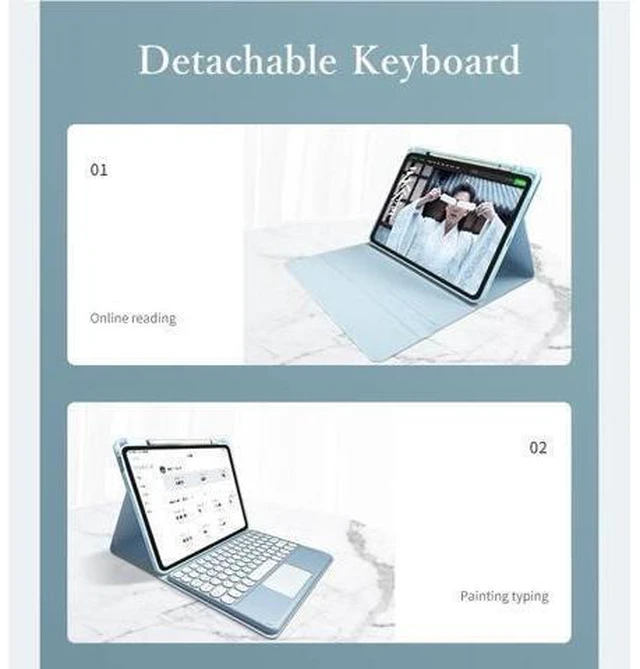 Alt view image 8 of 10 - kaitesi Keyboard Case Compatible with iPad Mini 7 A17 Pro/iPad Mini 6th Generation Touchpad Detachable Keyboard Support Pencil Charging (Light Pink)