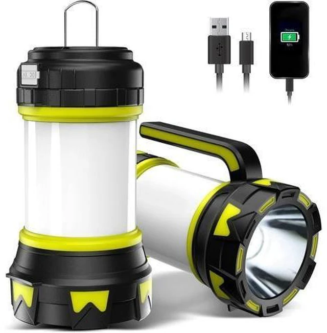 Alt view image 7 of 12 - Rechargeable Flashlights Camping Lantern,6 Modes LED Bright Flashlight 3000mAh Power Bank, IPX4 Waterproof, Emergency Flashlight Lantern for Outdoor Hurricane, USB Cable Included-1 Flashlight