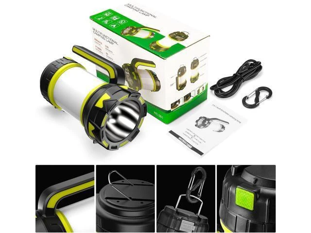 Alt view image 11 of 12 - Rechargeable Flashlights Camping Lantern,6 Modes LED Bright Flashlight 3000mAh Power Bank, IPX4 Waterproof, Emergency Flashlight Lantern for Outdoor Hurricane, USB Cable Included-1 Flashlight