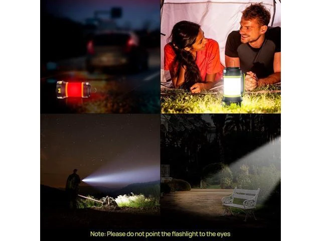 Alt view image 12 of 12 - Rechargeable Flashlights Camping Lantern,6 Modes LED Bright Flashlight 3000mAh Power Bank, IPX4 Waterproof, Emergency Flashlight Lantern for Outdoor Hurricane, USB Cable Included-1 Flashlight