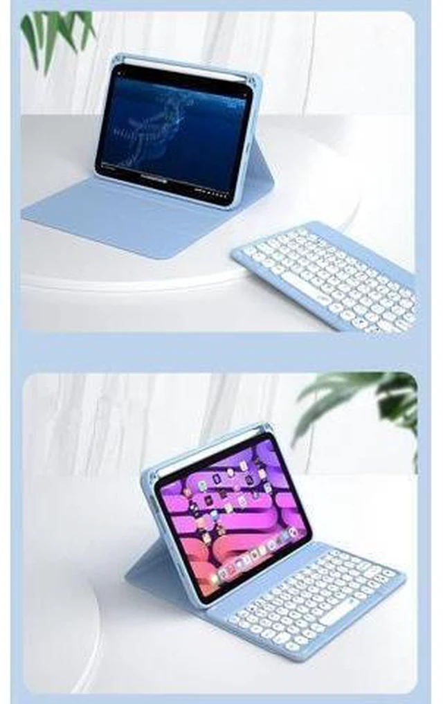 Alt view image 10 of 10 - kaitesi Keyboard Case Compatible with iPad Mini A17 Pro/iPad Mini 6th Generation Keyboard Case Round Button Detachable BT Color Keyboard Cover(Mint Green)