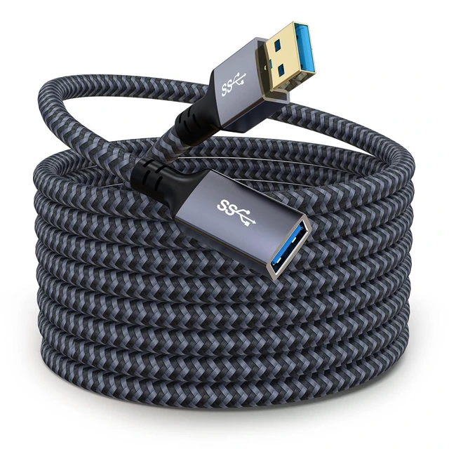 Alt view image 8 of 14 - USB Extension Cable 20ft- USB3.0 Extension Cable Durable Braided Design Type A Male to Female USB Extender for Printer Keyboard Mouse Flash Drive