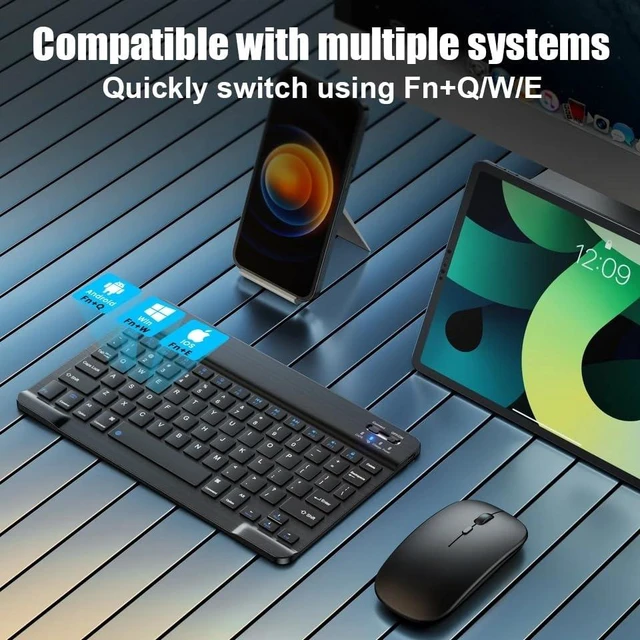 Alt view image 11 of 14 - Bluetooth Keyboard for iPad A16 11th 10th Generation, iPad Pro 13/12/11/10/9/8/7 inch, iPad Air 13/11th Gen, iPad mini Tablets, etc. - Slim Wireless Portable Travel Office Computer Accessories