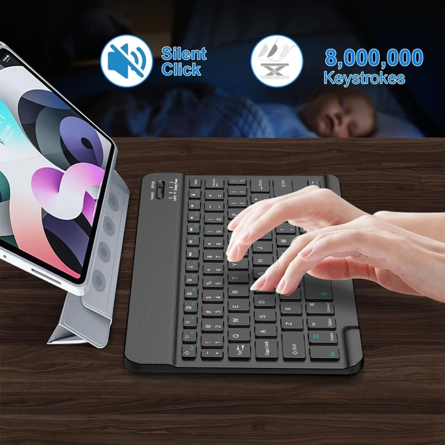 Alt view image 10 of 14 - Bluetooth Keyboard for iPad A16 11th 10th Generation, iPad Pro 13/12/11/10/9/8/7 inch, iPad Air 13/11th Gen, iPad mini Tablets, etc. - Slim Wireless Portable Travel Office Computer Accessories