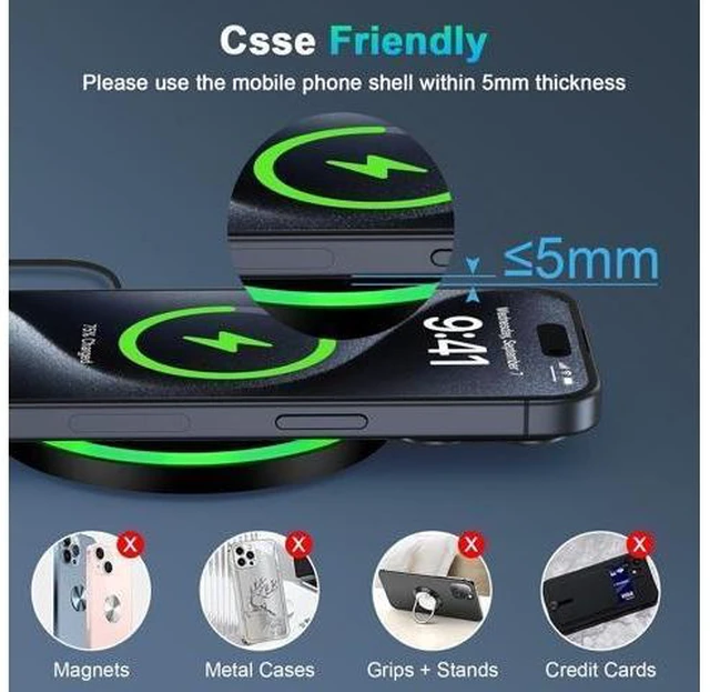 Alt view image 13 of 14 - S25 Wireless Android Charger Fast Charging Pad for Galaxy S25 Ultra/S24 Plus/FE/S23/S22/S21 2Pack 15W Fast Wireless Phone Charger Station for Motorola Edge 2024/G Stylus 5G/Razr 2024