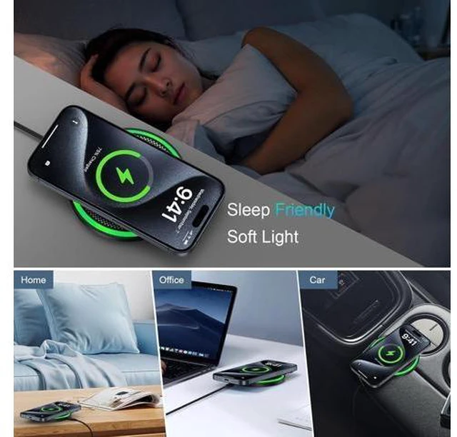 Alt view image 12 of 14 - S25 Wireless Android Charger Fast Charging Pad for Galaxy S25 Ultra/S24 Plus/FE/S23/S22/S21 2Pack 15W Fast Wireless Phone Charger Station for Motorola Edge 2024/G Stylus 5G/Razr 2024