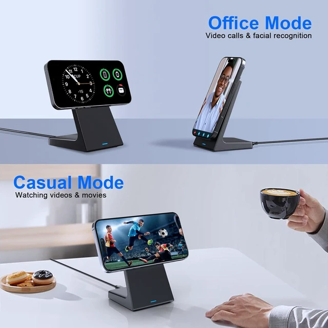 Alt view image 13 of 14 - for MagSafe Charger Stand 20W Fast Magnetic Wireless Charging Station with 25W PD AdapterStickable Desk Wireless Charger for iPhone 17/16/15/14/13/12 Pro/Pro Max Series