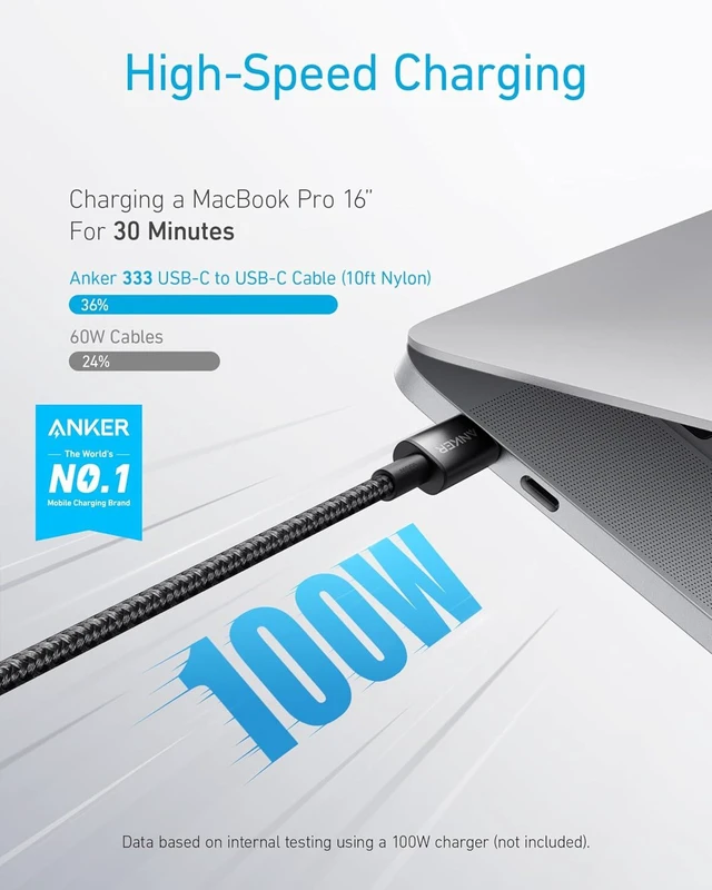Alt view image 8 of 12 - USB C to USB C Cable Type-C Charging Cord Fast Charge(3.3FT+6FT+10FT 100W) for iPhone 17 Series MacBook and More(Black)