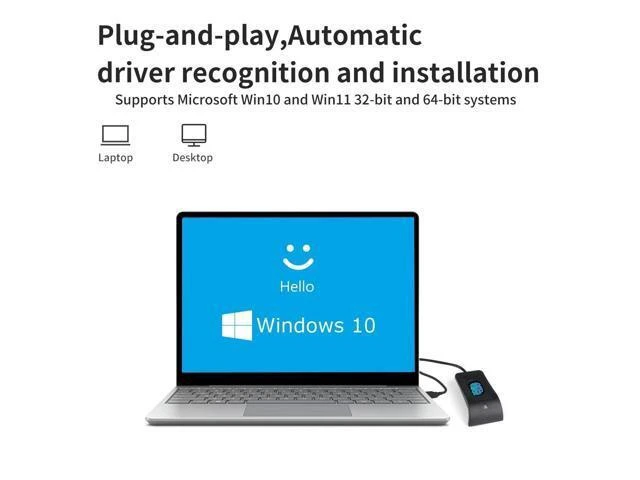 Alt view image 10 of 14 - USB Fingerprint Reader Fingerprint for Windows10/11, Windows Hello Automatic Driver Installation with 5ft Extension Cable-Windows Password Free Operation