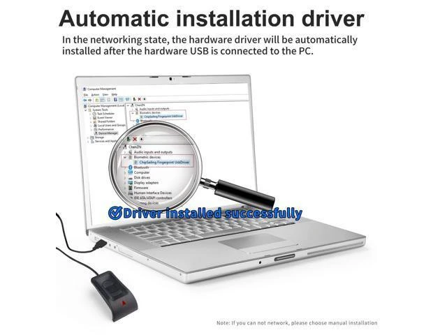 Alt view image 13 of 14 - USB Fingerprint Reader Fingerprint for Windows10/11, Windows Hello Automatic Driver Installation with 5ft Extension Cable-Windows Password Free Operation