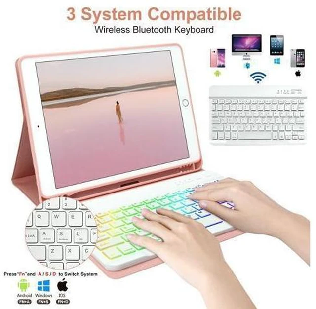 Alt view image 8 of 10 - New iPad 9th Generation Keyboard Case 10.2"(2021)/8th Gen/7th Gen Bundle with Stylus Pen for iPad, Apple Pencil for iPad 9th&10th Generation