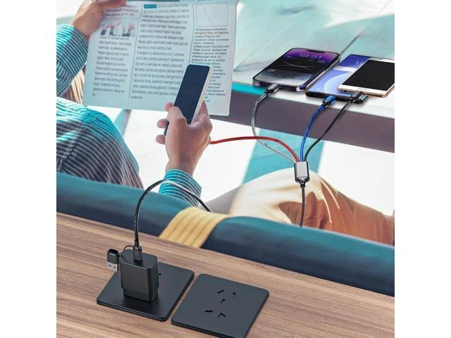 Alt view image 14 of 14 - 6 in 1 Multi Charging Cable 3Pack-6FT Multi USB Cable 3A Multi Charger Cable Braided Multiple Phone Charger Cable Universal USB A/C Charging Cord with 2*IP/Type C/Micro USB Port for Cell Phone/Tablets