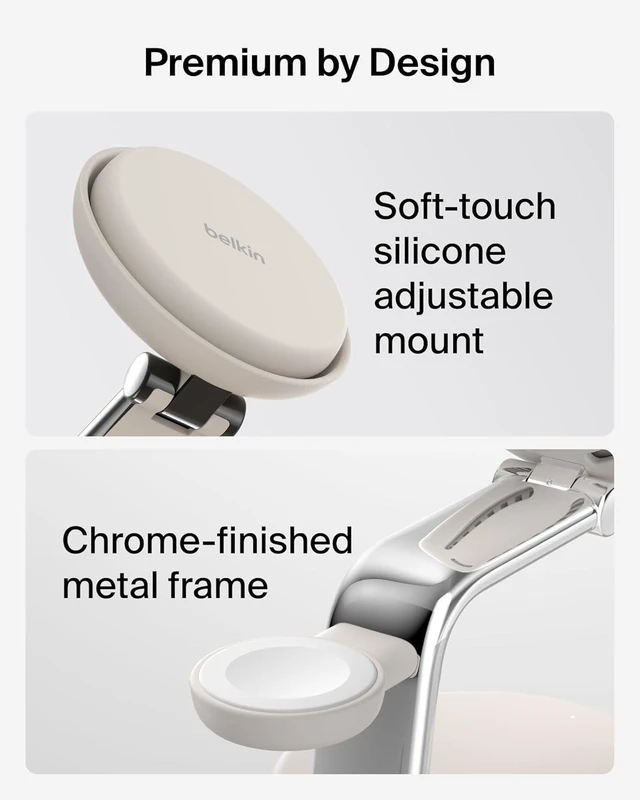 Alt view image 11 of 14 - MagSafe Charger Compatible 3-in-1 Charging Station Qi2.2 25W w/Cooling Fan (On/Off Control) Magnetic Wireless Charger for iPhone 17 Watch AirPods Pixel 10 (45W Adapter Included)