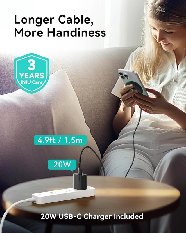 Alt view image 14 of 14 - Magnetic Wireless Charger Qi2 Certified 15W Fast Mag-Safe Wireless Charging Pad with Cooling Fan Only for iPhone 17 16 15 14 13 12 Series AirPods and More (Adapter Included)