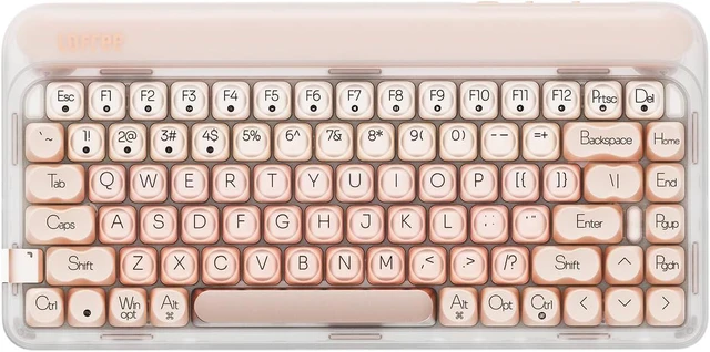 Alt view image 8 of 14 - DOT Foundation Mechanical Keyboard, 75% Rechargeable Hot-swappable Keyboards with 3 Types Connection for Windows, Mac OS/Pink GATERON Baby Racoon Switches