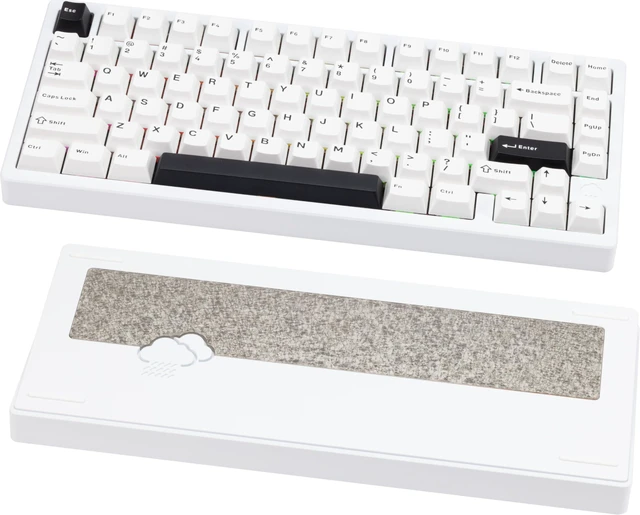 Alt view image 6 of 10 - KEEBMONKEY WOBKEY Rainy 75 CNC Aluminum HMX/JWK/Cocoa Switches Triple-Mode Connectivity Mechanical Keyboard with Superior Acoustics, RGB/FR4/Silver SUS304/7000mAh/Cocoa Switch (Pro - Luna)