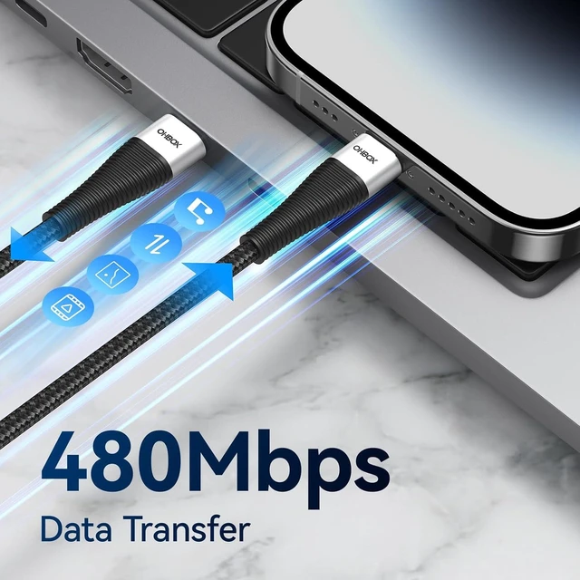 Alt view image 11 of 14 - Extra Long USB C to USB C Cable 15FT 100W USB C Charger Cable Fast Charging Cord Braided Type C Cable for iPhone 17 16 15/15Plus/15Pro/Max MacBook Pro/Air iPad Pro/Air/Mini Pixel Laptop