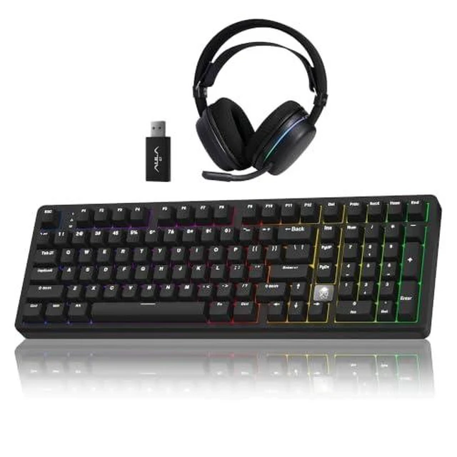 Alt view image 8 of 14 - LEOBOG Wireless Keyboard and Headset Combo, LEOBOG HI98C Pro Wireless Keyboard G7 Wireless Headset