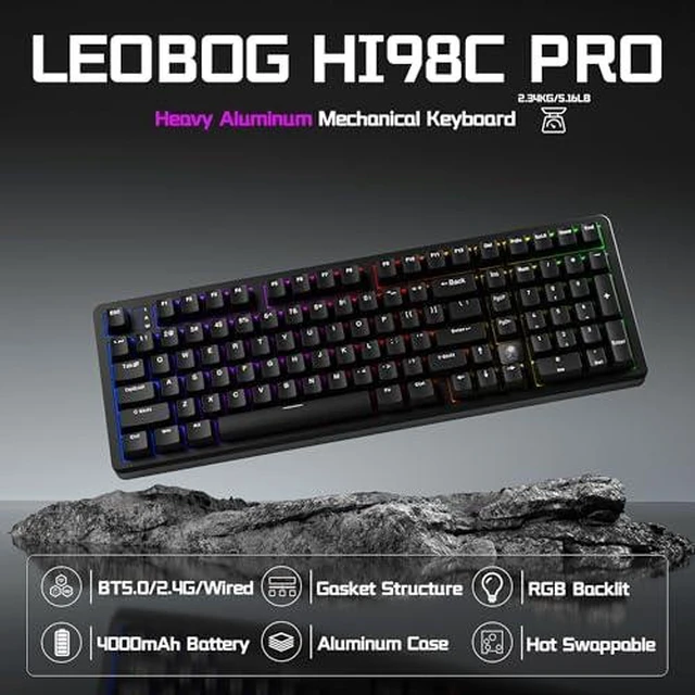 Alt view image 10 of 14 - LEOBOG Wireless Keyboard and Headset Combo, LEOBOG HI98C Pro Wireless Keyboard G7 Wireless Headset