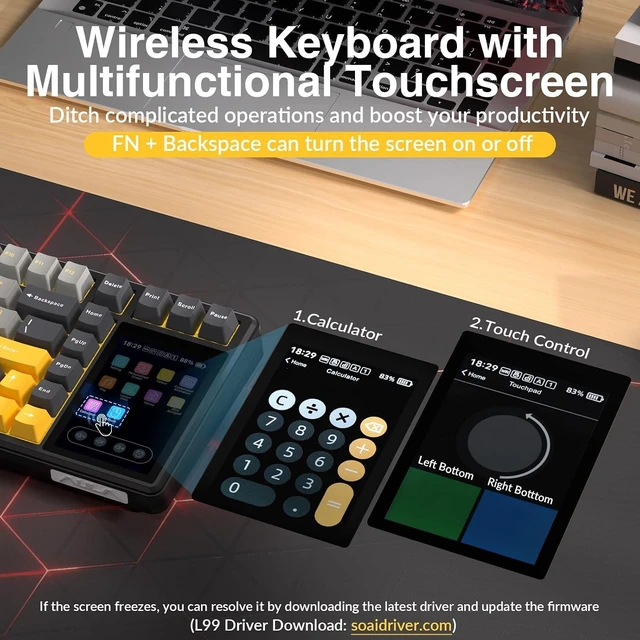 Alt view image 12 of 14 - Aula Wireless Keyboard and Headset Combo, Aula L99 Wireless Keyboard G7 Wireless Headset