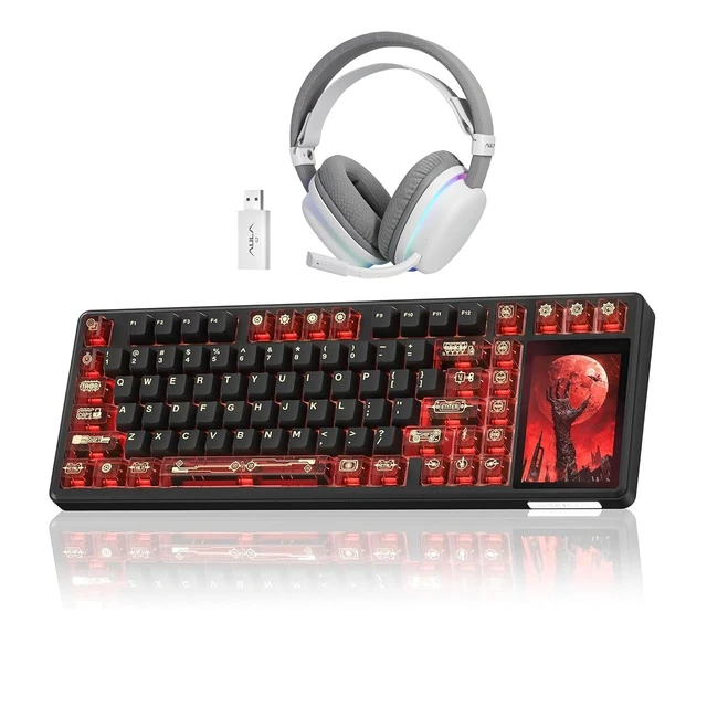 Alt view image 8 of 14 - Aula Wireless Keyboard and Headset Combo, Aula L99 Wireless Keyboard G7 Wireless Headset