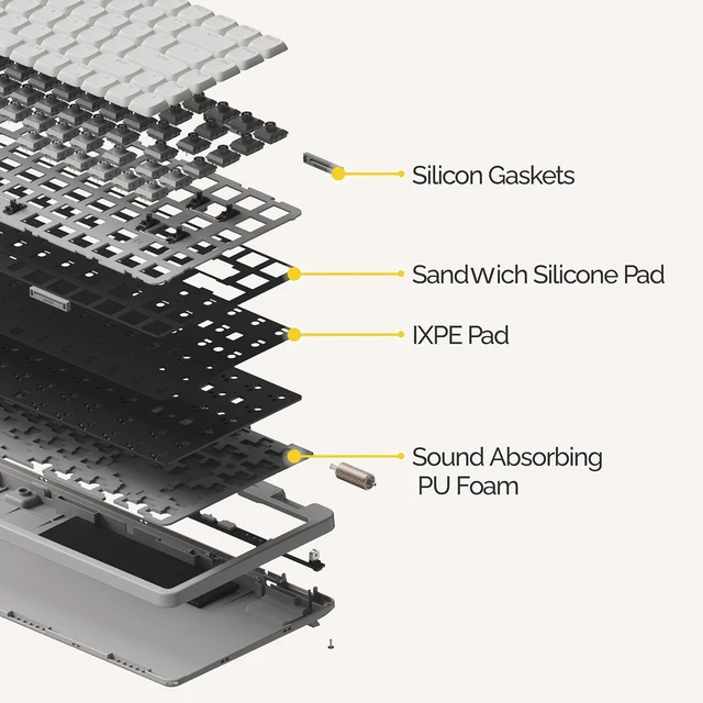 Alt view image 12 of 14 - Flow Lite 84 Keys Low Profile Mechanical Keyboard, 75% Swappable Rechargeable Wireless Keyboard with 2.4G Receiver, Bluetooth and Wired Connection for Windows, Mac/ Specter Linear Switches