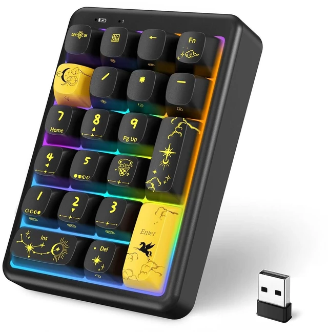 Alt view image 2 of 2 - Wireless Number Pad Keyboard Mechanical Numpad Numeric Keypad for Laptop | Bluetooth Creamy 10 Key R
